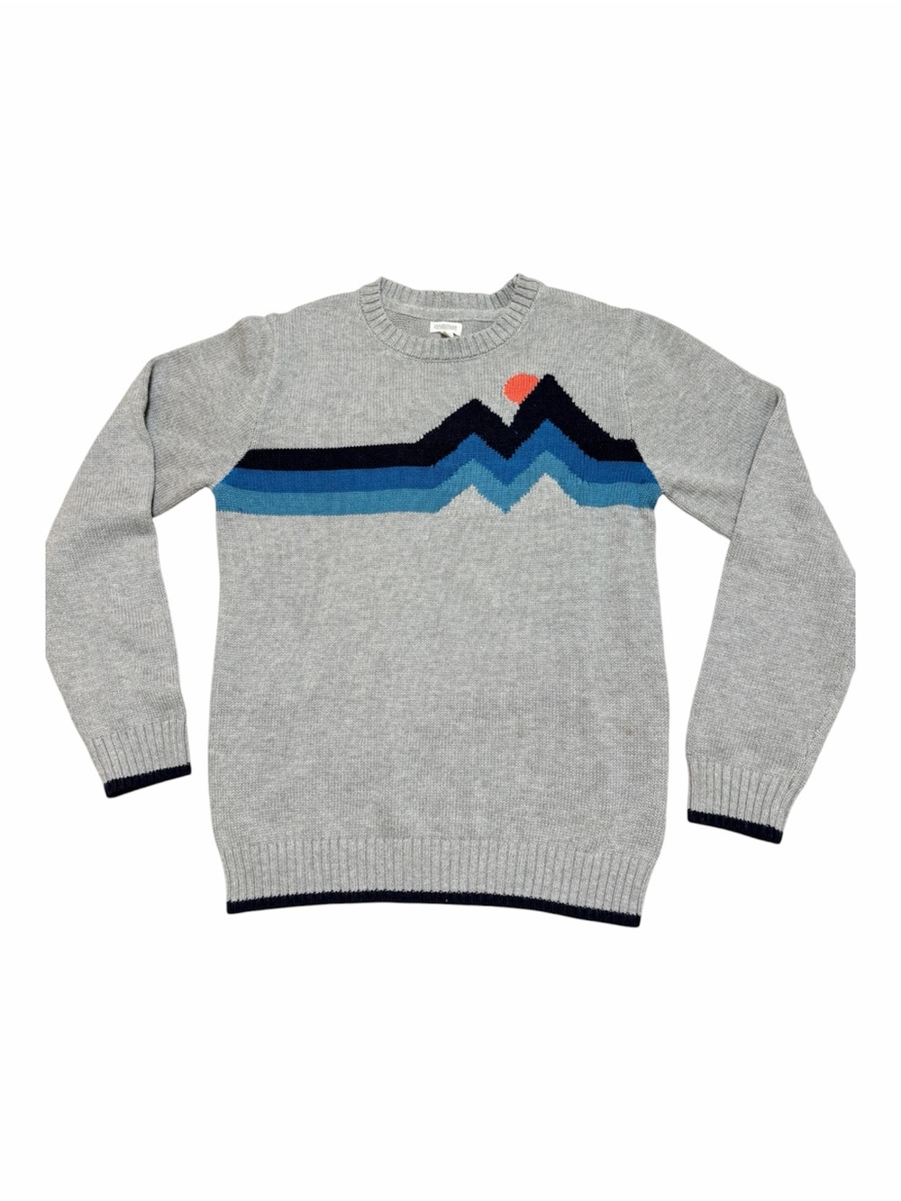 Gymboree Boys Mountain Intarsia Sweater Cotton Gray Blue NWT Size L 10-12